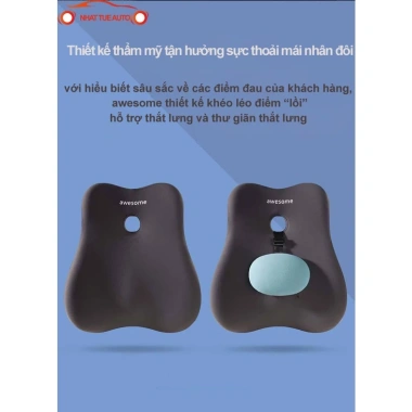 Bộ gối đầu & tựa lưng - Chống gù, giảm đau cột sống cho văn phòng/ô tô - 75.000₫