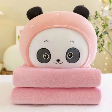 Bộ gối kèm chăn đầu thỏ nơ xanh Fhome - Siêu mềm, chỉ 89.000₫, giảm 22% 7