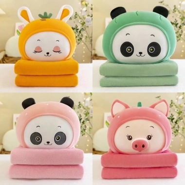 Bộ gối mền văn phòng nhỏ gọn 3in1 Little Fruit – Gối chăn đa năng thoáng mát, giảm 21% 2