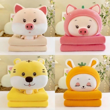 Bộ gối mền văn phòng nhỏ gọn 3in1 Little Fruit – Gối chăn đa năng thoáng mát, giảm 21% 3