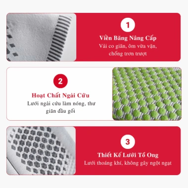 Bó Gối Thể Thao Andego Giữ Ấm Ngải Cứu Chấn Thương - Băng Gối Đầu Gối Hình Tổ Ong 3