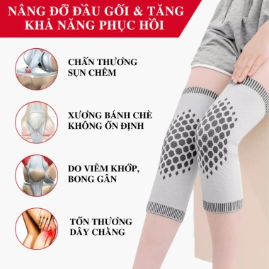 Bó Gối Thể Thao Andego Giữ Ấm Ngải Cứu Chấn Thương - Băng Gối Đầu Gối Hình Tổ Ong 6
