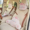 Bộ Gối Tựa Cổ Ô Tô Hình Mèo Hồng Đeo Nơ Nhung Mềm Mịn - Giá ưu đãi 139k