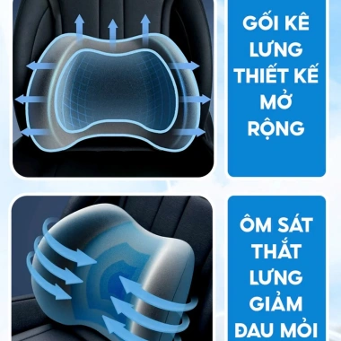 Bộ gối tựa đầu & lưng ô tô CECILA công thái học giảm đau cổ vai gáy, hỗ trợ thắt lưng - Giá ưu đãi 85.000 VND