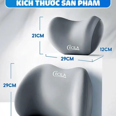 Bộ gối tựa đầu & lưng ô tô CECILA công thái học giảm đau cổ vai gáy, hỗ trợ thắt lưng - Giá ưu đãi 85.000 VND