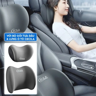 Bộ gối tựa đầu & lưng ô tô CECILA công thái học giảm đau cổ vai gáy, hỗ trợ thắt lưng - Giá ưu đãi 85.000 VND