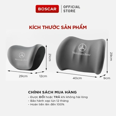 Bộ gối tựa đầu & lưng ô tô công thái học giảm đau cổ vai gáy, thắt lưng – Logo hãng xe 5 Bộ gối tựa đầu & lưng ô tô công thái học giảm đau cổ vai gáy, thắt lưng – Logo hãng xe 5