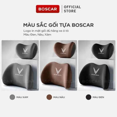 Bộ gối tựa đầu & lưng ô tô công thái học giảm đau cổ vai gáy, thắt lưng – Logo hãng xe