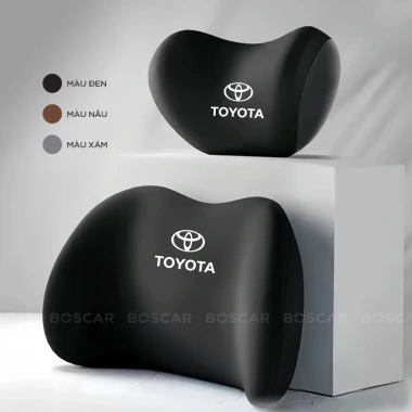 Bộ gối tựa đầu & lưng ô tô công thái học giảm đau cổ vai gáy, thắt lưng – Logo hãng xe