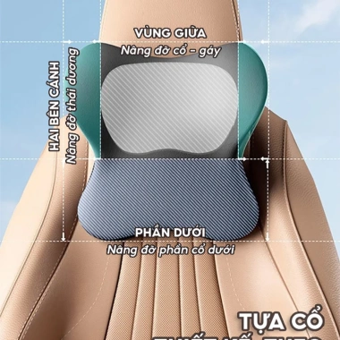 Bộ gối tựa đầu lưng ô tô EMA cao su non cotton thoáng, bảo hành 1 năm, chỉ 93.000₫