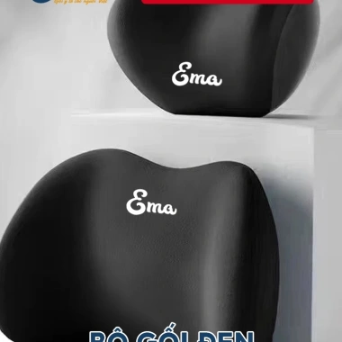Bộ gối tựa đầu lưng ô tô EMA cao su non cotton thoáng, bảo hành 1 năm, chỉ 93.000₫