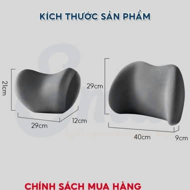 Bộ gối tựa đầu & lưng ô tô EMA công thái học - Giảm đau cổ vai gáy, thắt lưng, giá 93.000₫ 5
