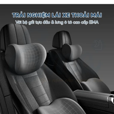Bộ gối tựa đầu & lưng ô tô EMA công thái học - Giảm đau cổ vai gáy, thắt lưng, giá 93.000₫ 6
