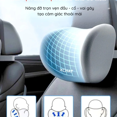 Bộ gối tựa đầu & lưng ô tô XCHAT công thái học giảm đau cổ vai, thắt lưng - 99.000đ