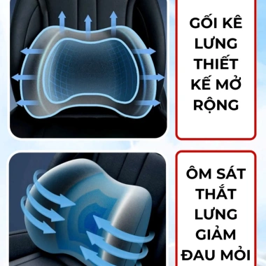Bộ gối tựa đầu & lưng ô tô XCHAT công thái học giảm đau cổ vai, thắt lưng - 99.000đ 2 Bộ gối tựa đầu & lưng ô tô XCHAT công thái học giảm đau cổ vai, thắt lưng - 99.000đ 2