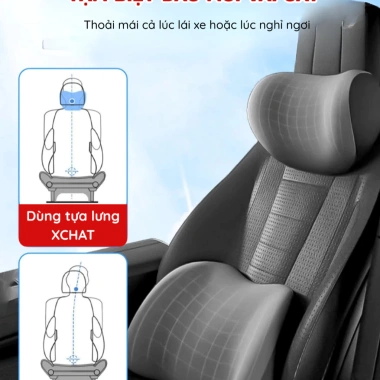 Bộ gối tựa đầu & lưng ô tô XCHAT công thái học giảm đau cổ vai, thắt lưng - 99.000đ