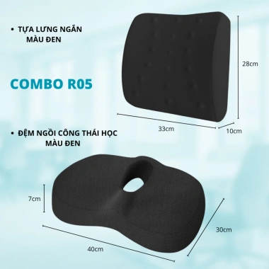 Bộ gối tựa lưng Ruu - Đệm ghế văn phòng đau lưng, chống ê mông, xương cụt, 340k 8 Bộ gối tựa lưng Ruu - Đệm ghế văn phòng đau lưng, chống ê mông, xương cụt, 340k 8