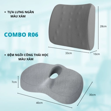 Bộ gối tựa lưng Ruu - Đệm ghế văn phòng đau lưng, chống ê mông, xương cụt, 340k 9 Bộ gối tựa lưng Ruu - Đệm ghế văn phòng đau lưng, chống ê mông, xương cụt, 340k 9