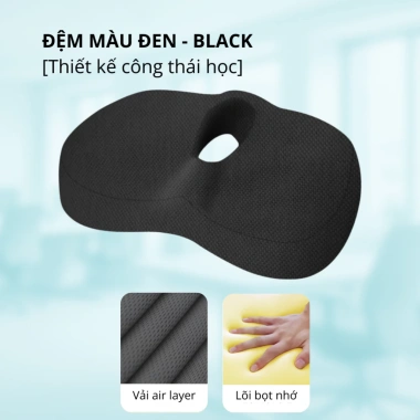 Bộ gối tựa lưng Ruu - Đệm ghế văn phòng đau lưng, chống ê mông, xương cụt, 340k 10 Bộ gối tựa lưng Ruu - Đệm ghế văn phòng đau lưng, chống ê mông, xương cụt, 340k 10