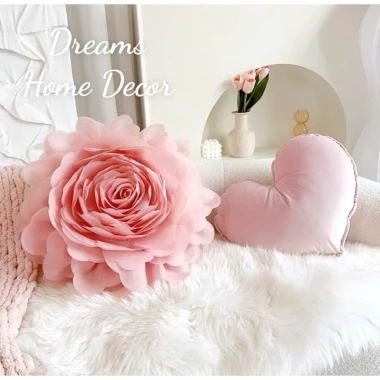 Bộ Gối Vuông Tựa Lưng Hoa Hồng Cao Cấp, Vỏ Áo Sofa Màu Hồng, Trang Trí Phòng Khách - Giảm 260k