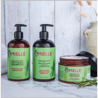 Bộ gội xả ủ giảm rụng tóc, kích mổ, phục hồi sâu - Mielle Rosemary Mint 145k