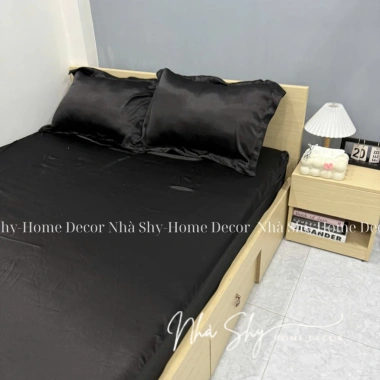 Bộ Gra Phi Lụa 3 Món + 2 Vỏ Gối Nằm Cao Cấp Nhiều Màu - Shy Home Decor 375k