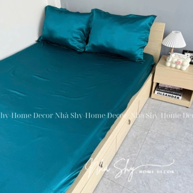 Bộ Gra Phi Lụa 3 Món + 2 Vỏ Gối Nằm Cao Cấp Nhiều Màu - Shy Home Decor 375k