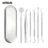 Bộ gương nha khoa KIPRUN 6 chiếc thép không gỉ + Dụng cụ chăm sóc răng Hoe Sickle Scaler - Giá ưu đãi 154.000₫