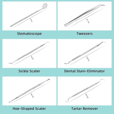 Bộ gương nha khoa KIPRUN 6 chiếc thép không gỉ + Dụng cụ chăm sóc răng Hoe Sickle Scaler - Giá ưu đãi 154.000₫ 7 Bộ gương nha khoa KIPRUN 6 chiếc thép không gỉ + Dụng cụ chăm sóc răng Hoe Sickle Scaler - Giá ưu đãi 154.000₫ 7