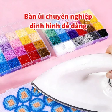 Bộ Hạt Đậu Thần Kỳ 24 Màu Đầy Đủ Phụ Kiện - Đồ Chơi DIY Xếp Hình Thông Minh cho Bé (Perler/Hama)