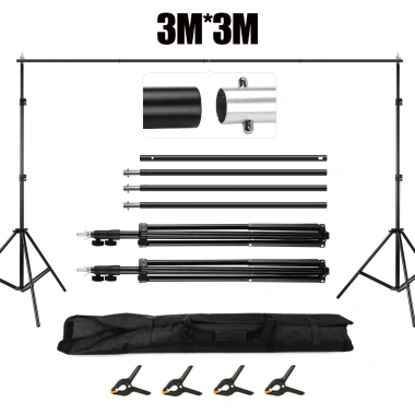 Bộ hệ thống hỗ trợ phông nền hạng nặng 3x3m 10ft 4 kẹp và túi đựng - Giá ưu đãi 233.100 VND 2