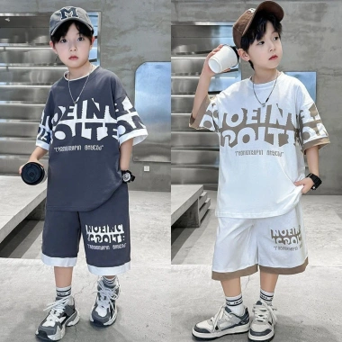 Bộ hè vải thun lạnh cho bé trai 6-16 tuổi, size 18-50kg, áo phông và quần đùi, giá ưu đãi 89.000đ 4 Bộ hè vải thun lạnh cho bé trai 6-16 tuổi, size 18-50kg, áo phông và quần đùi, giá ưu đãi 89.000đ 4