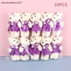 Bó Hoa Gấu 12cm Hoạt Hình Búp Bê Quà Tặng Đám Cưới Sinh Nhật Tốt Nghiệp EMKK 12