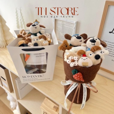 Bó hoa gấu bông có túi, đèn, thiệp - Quà sinh nhật, kỷ niệm, Valentine 139.000đ