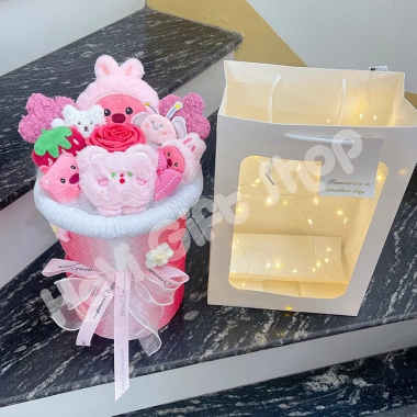 Bó hoa gấu bông Hải Lý Loopy dễ thương, phối màu cute, quà tặng ý nghĩa 150.000₫
