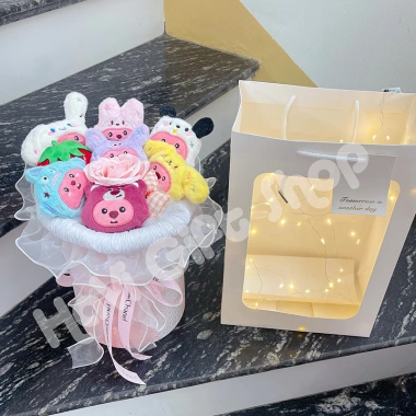Bó hoa gấu bông Hải Lý Loopy dễ thương, phối màu cute, quà tặng ý nghĩa 150.000₫