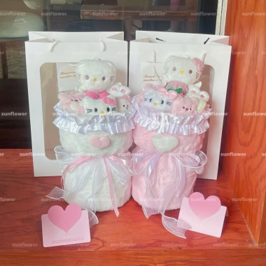 Bó Hoa Gấu Bông Hello Kitty: Quà Tặng Bạn Gái, Trung Thu, Sinh Nhật, 20/10, 8/3, 14/2 Giá Ưu Đãi 179.000