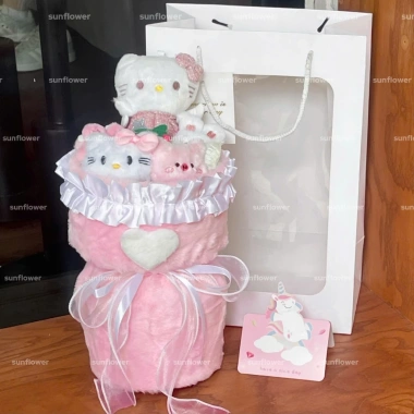 Bó Hoa Gấu Bông Hello Kitty: Quà Tặng Bạn Gái, Trung Thu, Sinh Nhật, 20/10, 8/3, 14/2 Giá Ưu Đãi 179.000