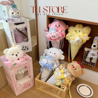 Bó hoa gấu bông kèm túi đèn thiệp - Quà sinh nhật, kỷ niệm, lễ tốt nghiệp, Valentine 14/2, 8/3, 20/10 - 149.000₫ 6