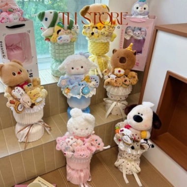 Bó hoa gấu bông kèm túi đèn thiệp - Quà sinh nhật, kỷ niệm, lễ tốt nghiệp, Valentine 14/2, 8/3, 20/10 - 149.000₫ 7