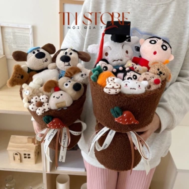 Bó hoa gấu bông kèm túi, đèn, thiệp – Quà sinh nhật, kỷ niệm, lễ tốt nghiệp, Valentine 14/2, 8/3, 20/10 – Giá ưu đãi 149.000₫