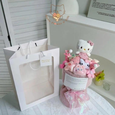 Bó hoa gấu bông kèm túi, đèn, thiệp – Quà sinh nhật, lễ kỷ niệm, tốt nghiệp, 14/2, 8/3, 20/10 – 139k