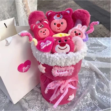 Bó Hoa Gấu Bông Loopy có Đèn LED, Túi Thiệp - Quà Tặng Valentine, 8/3, Sinh Nhật, Tốt Nghiệp, 20/10 Siêu Đẹp