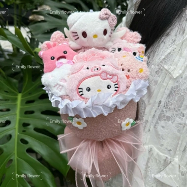 Bó Hoa Gấu Bông Pastel Đa Màu Quà Sinh Nhật 8/3 20/10 Size Trung 210k