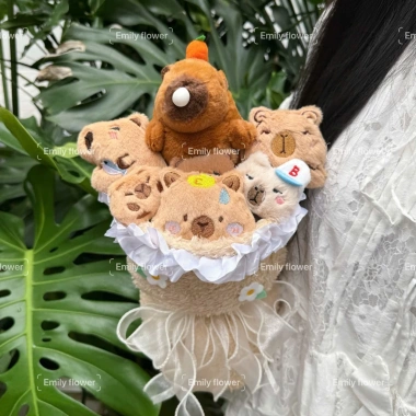 Bó Hoa Gấu Bông Pastel Đa Màu Quà Sinh Nhật 8/3 20/10 Size Trung 210k