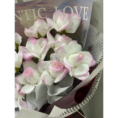 Bó hoa hồng sáp hồng phớt to, quà tặng Valentine 8/3 - Giảm giá 189k