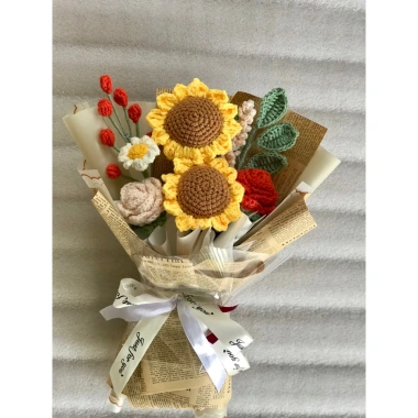Bó hoa len hướng dương 30cm - Giá ưu đãi 150.000₫, giảm so với 184.500 - Quà tặng sinh nhật 7 Bó hoa len hướng dương 30cm - Giá ưu đãi 150.000₫, giảm so với 184.500 - Quà tặng sinh nhật 7