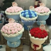 Bó hoa len mềm mại màu hồng-đông, handmade, tặng kèm thiệp viết tay, còn 336k 2