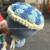 Bó hoa len mềm mại màu hồng-đông, handmade, tặng kèm thiệp viết tay, còn 336k 4
