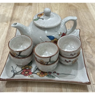 Bộ Hoa Mặt Trời Bày Mâm Cúng Gia Tiên - Gốm Sứ Cao Cấp Bát Tràng, Ưu Đãi 520k